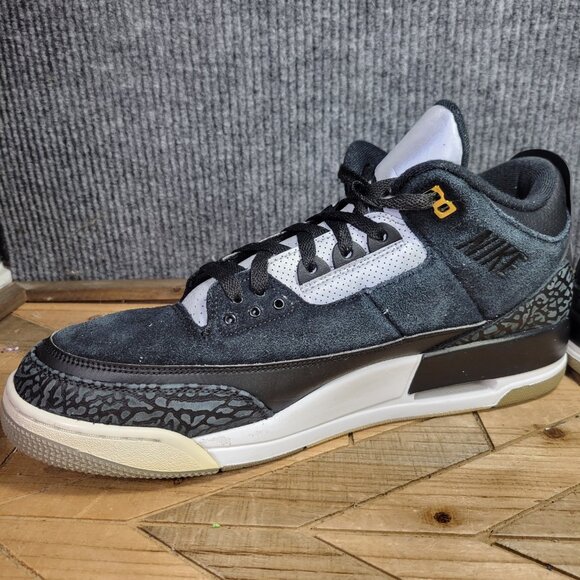 Nike Air Jordan 3 Mens 15 Retro Tinker Hatfield SP Black Cement Metallic Gold - Picture 5 of 12